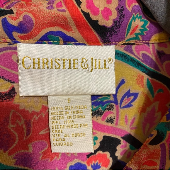 Vintage silk Christie & Jill blouse - Picture 3 of 4